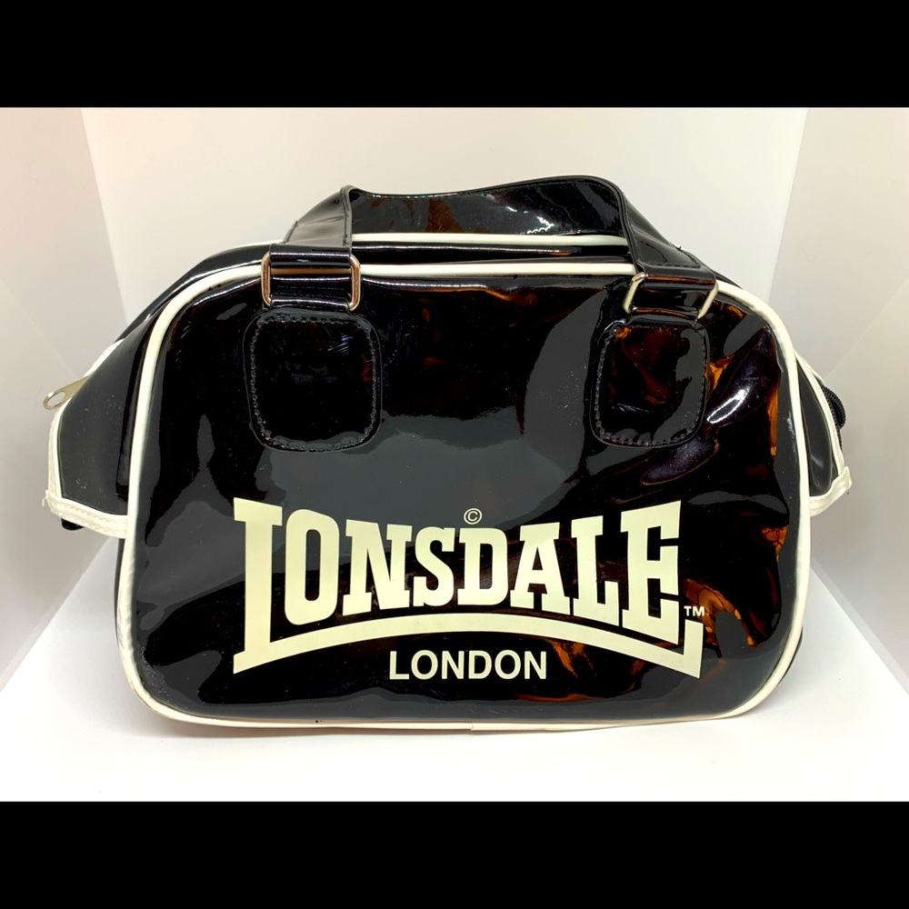 Vintage Lonsdale Black Shiny Bowling Bag